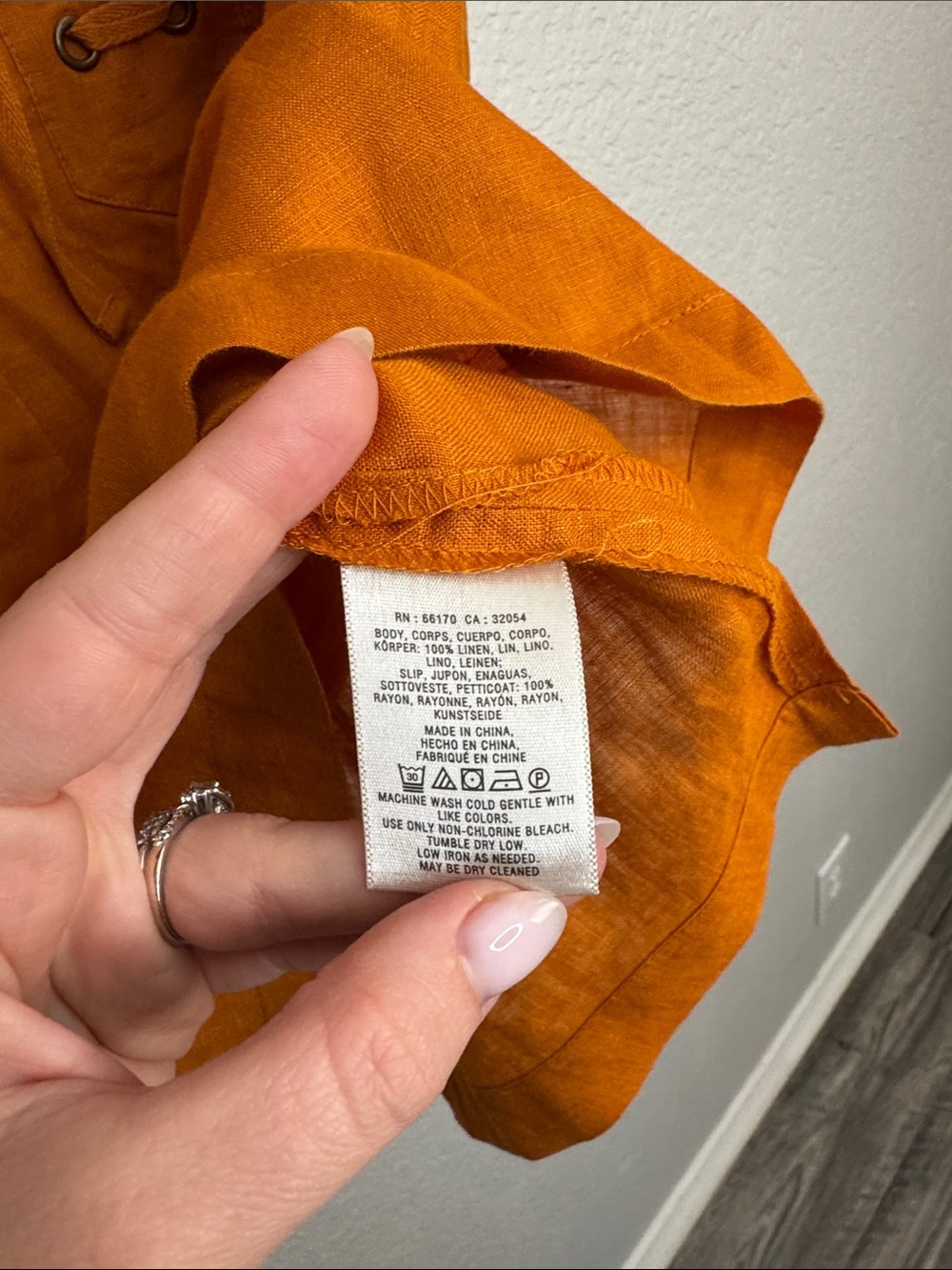 Anthropologie Maeve Tangerine Linen Lace Up Shift Mini Dress Size 0P - Picture 4 of 6